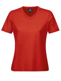 Damen T-Shirt V-ausschnitt rot